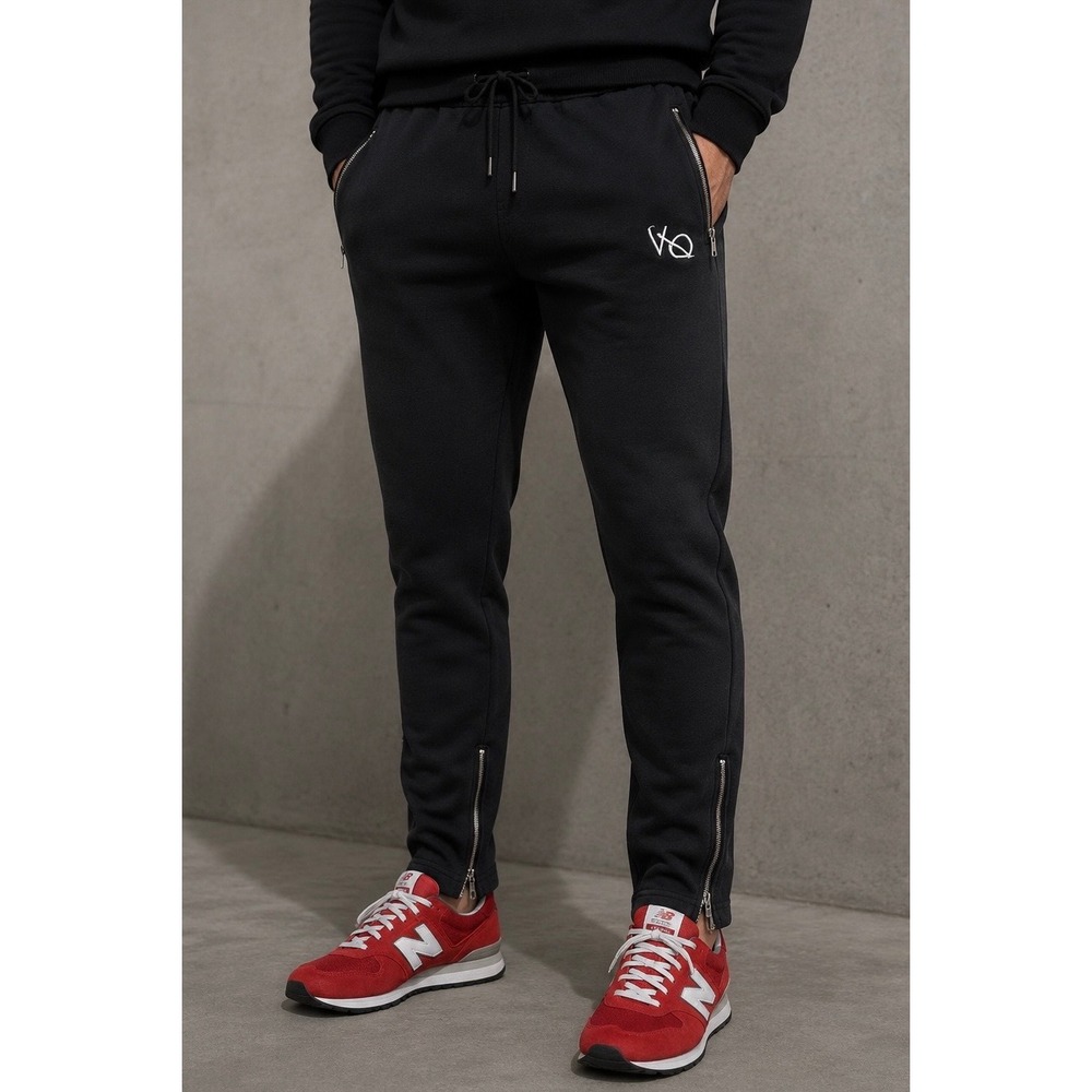 Vanquish Fitness Mens Exodus Tapered Joggers Black Zipper Pockets XL VQ Fitness